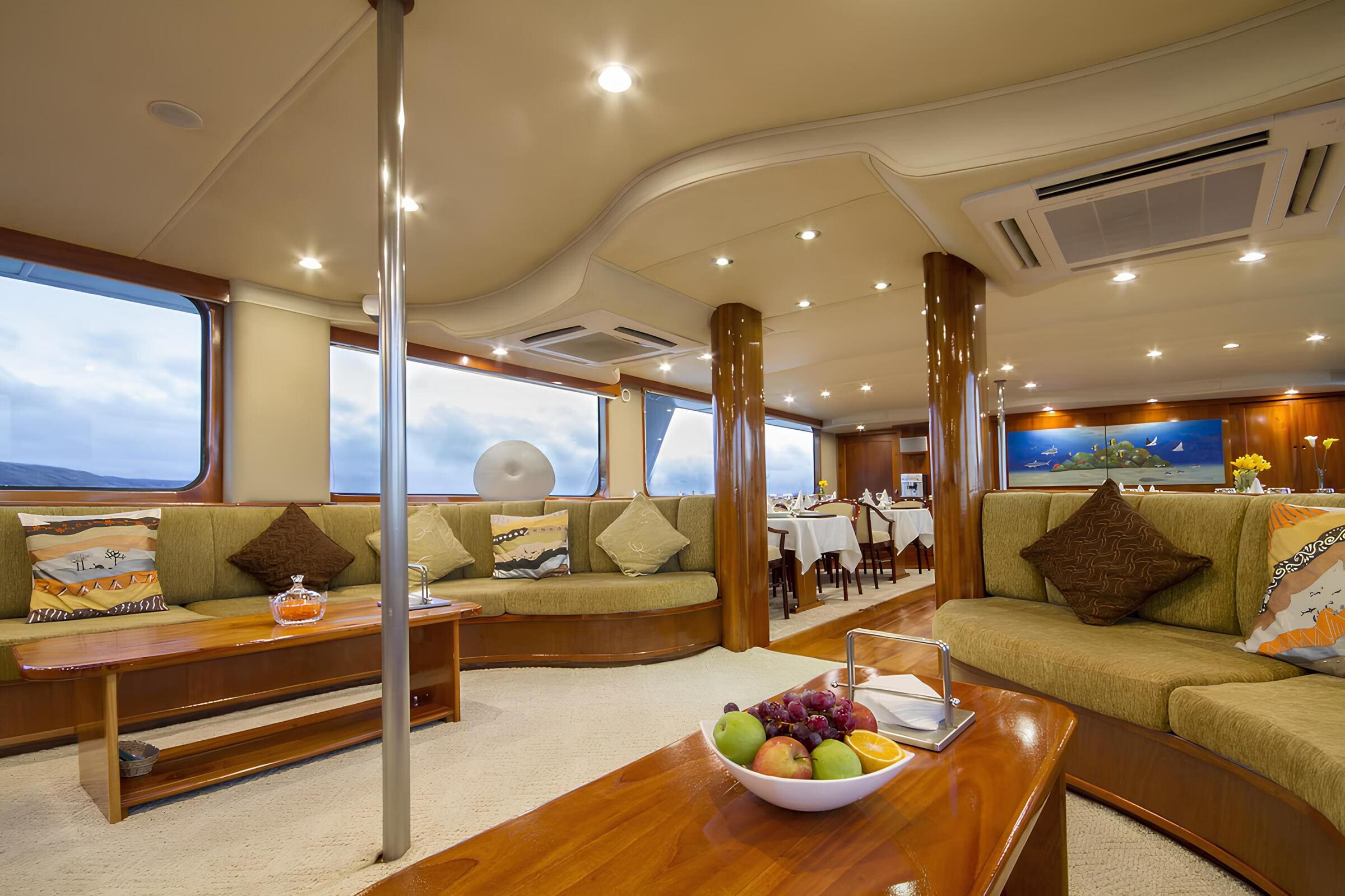 Зона отдыха в главном салоне/Main salon lounge area 