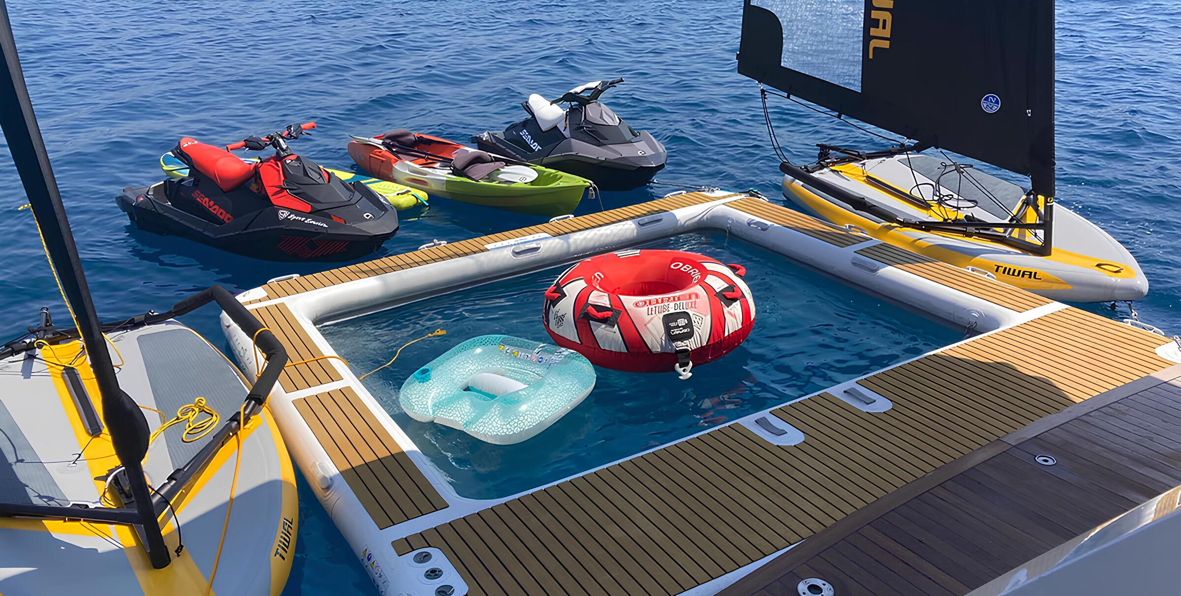 Плавательная платформа и водные игрушки/Swimming platform and water toys