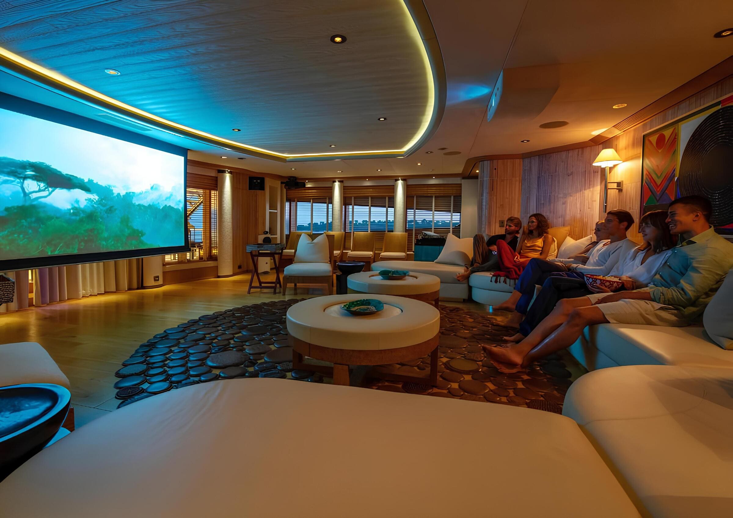 Зона отдыха на бридждеке/Bridgedeck lounge area