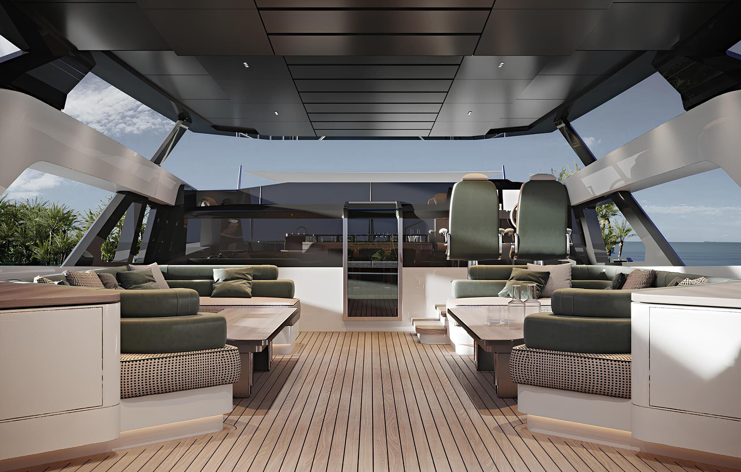Зона отдыха на верхней палубе/Upper deck lounge area
