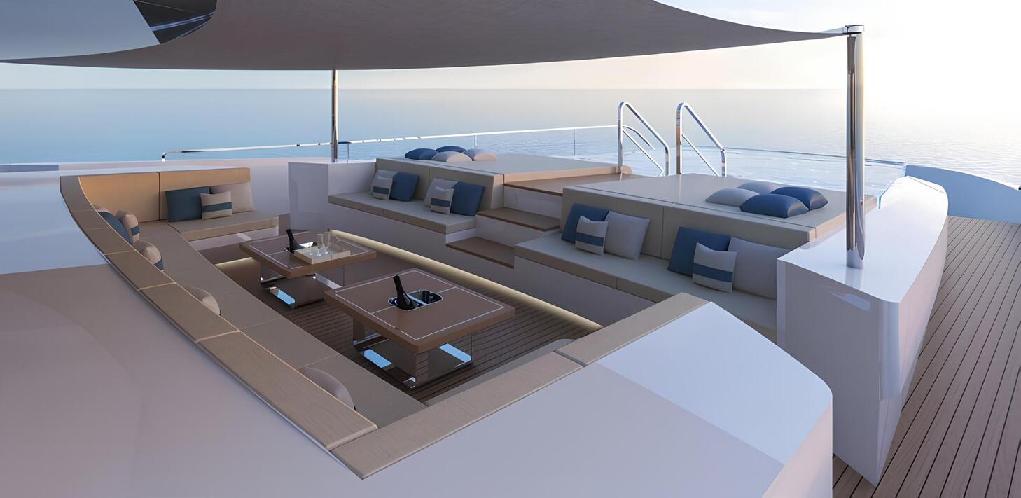 Зона для отдыха в носовой части/Lounge area in the bow