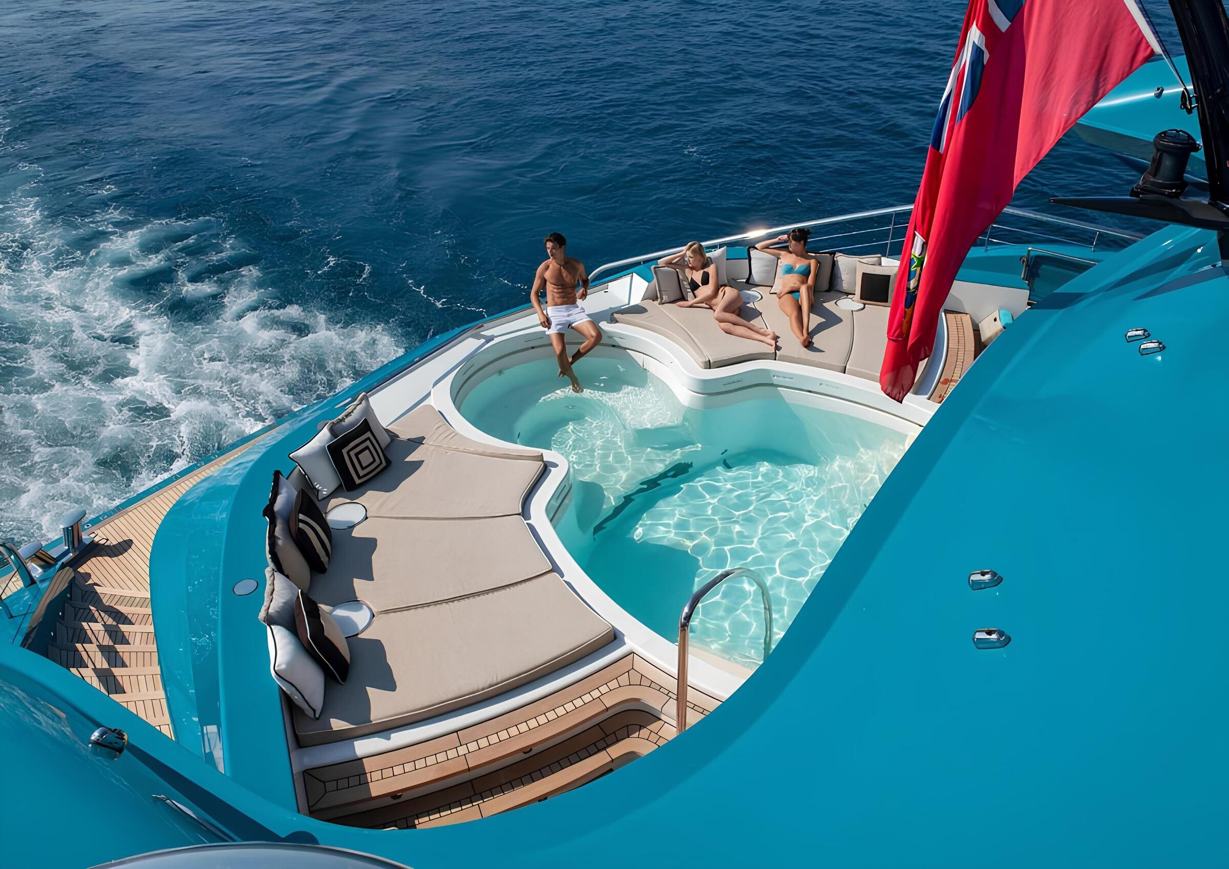 Джакузи на корме главной палубы/Aft main deck jacuzzi