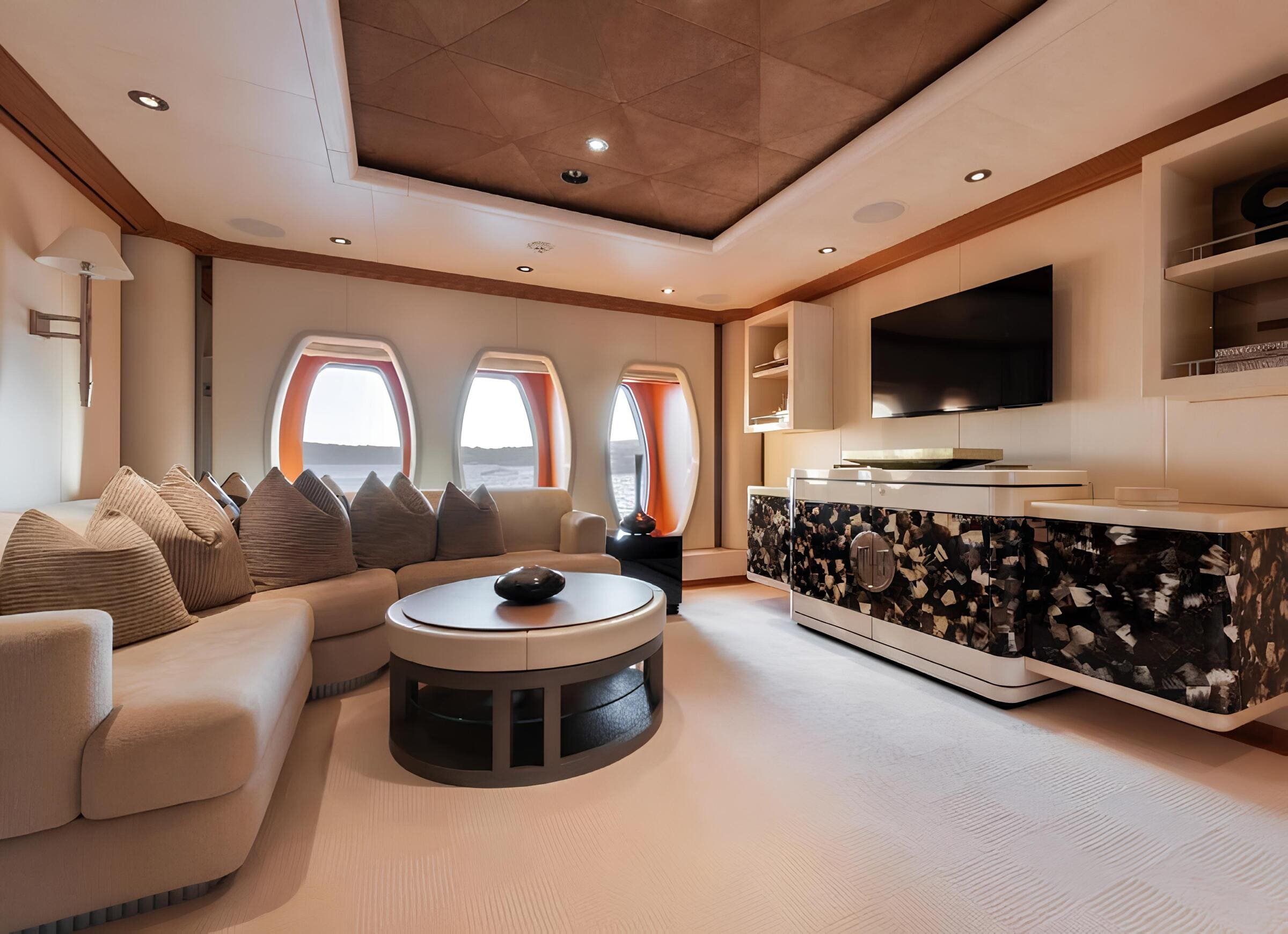 Зона отдыха в каюте владельца/Master cabin lounge area