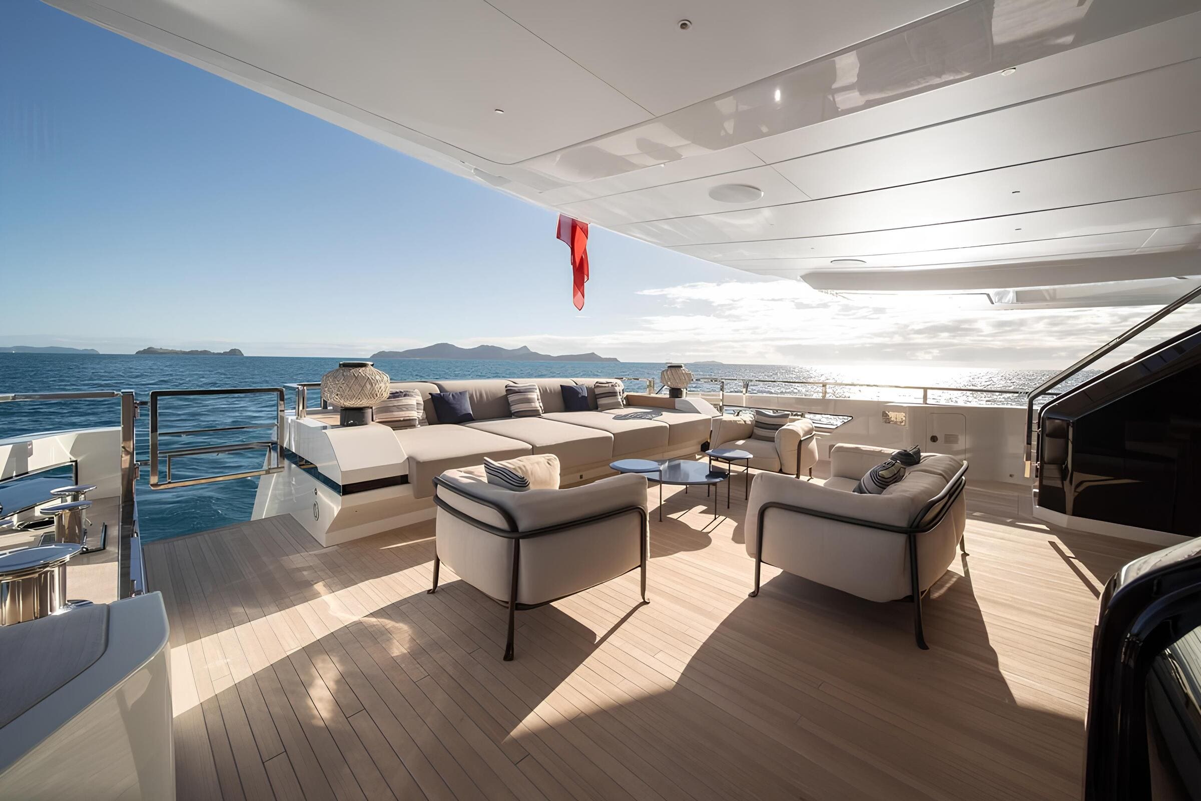 Зона отдыха на корме главной палубы/Aft main deck lounge area