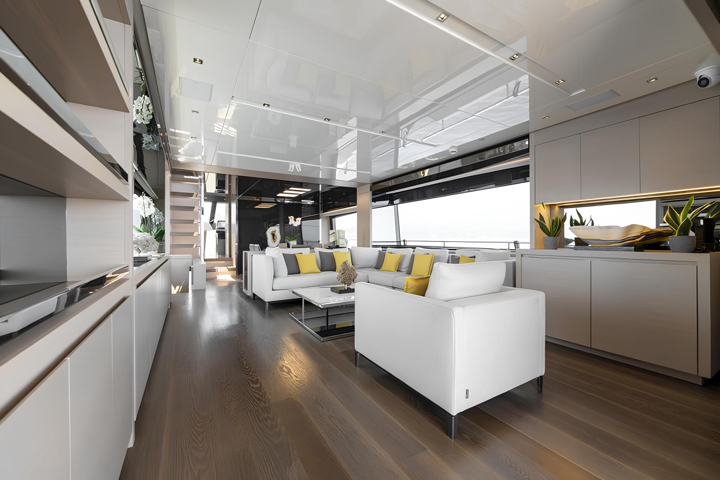 Зона отдыха в главном салоне/Main salon lounge area 