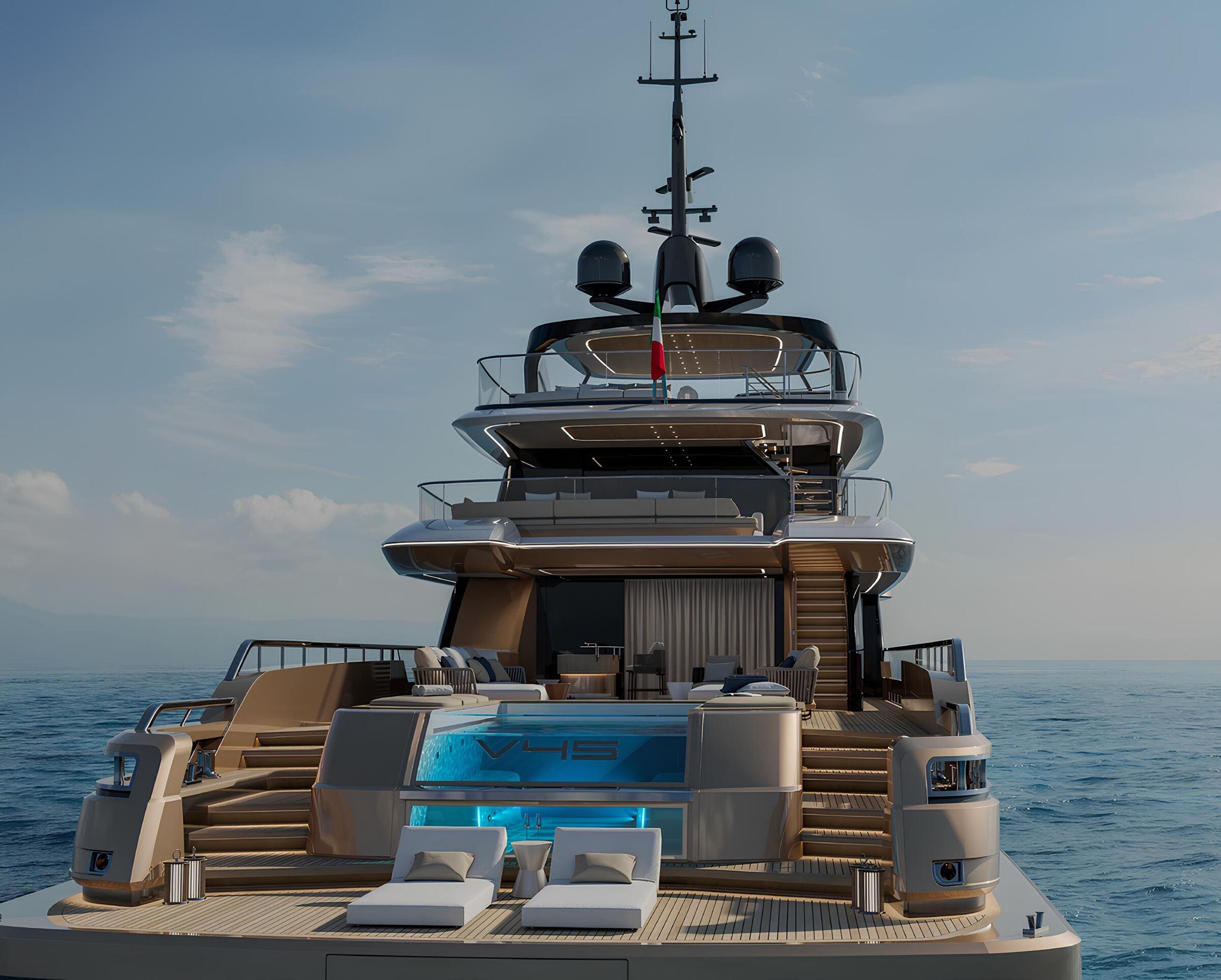 Зона отдыха на корме главной палубы/Aft main deck lounge area