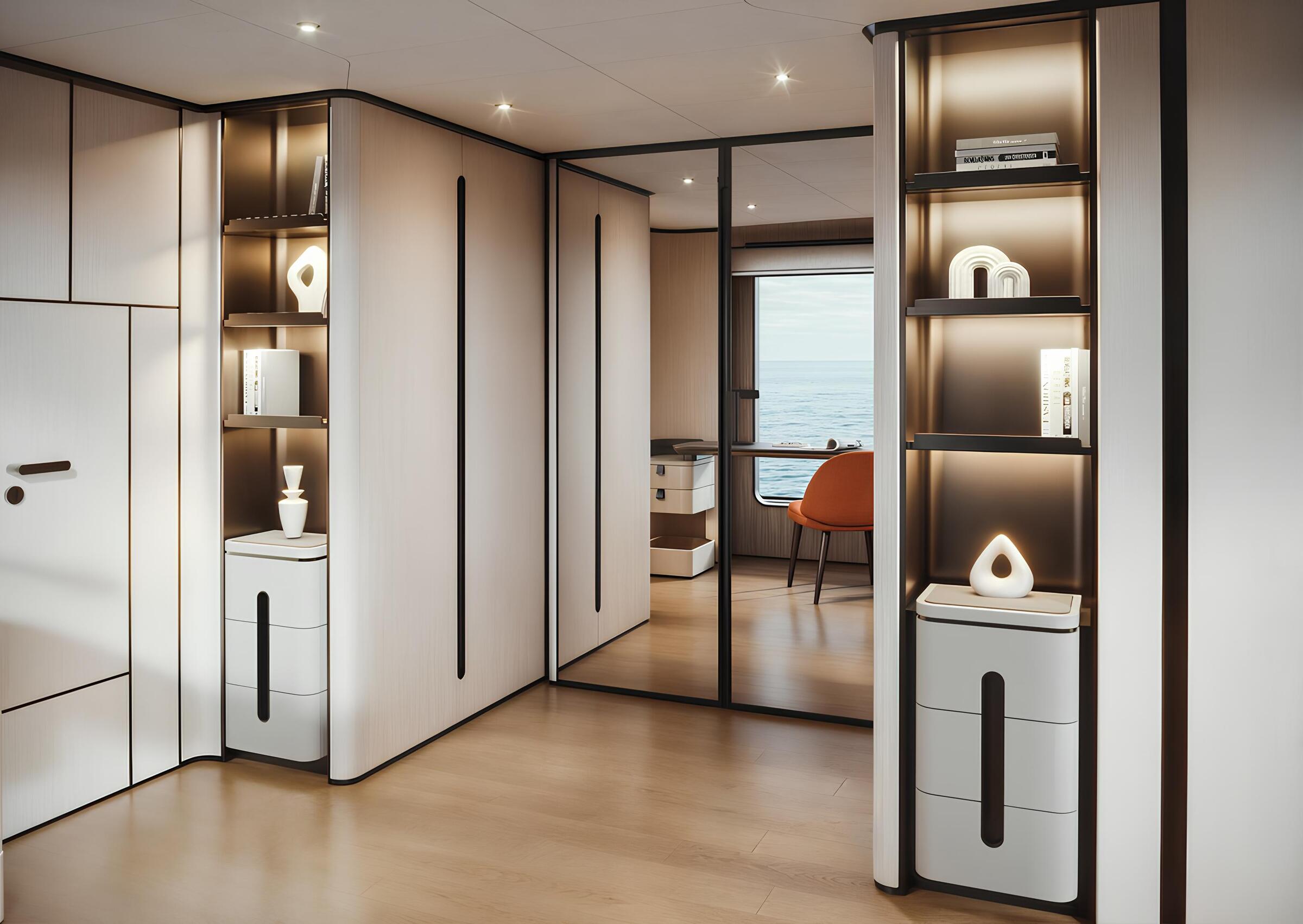 Гардеробная в каюте владельца/Master cabin dressing room