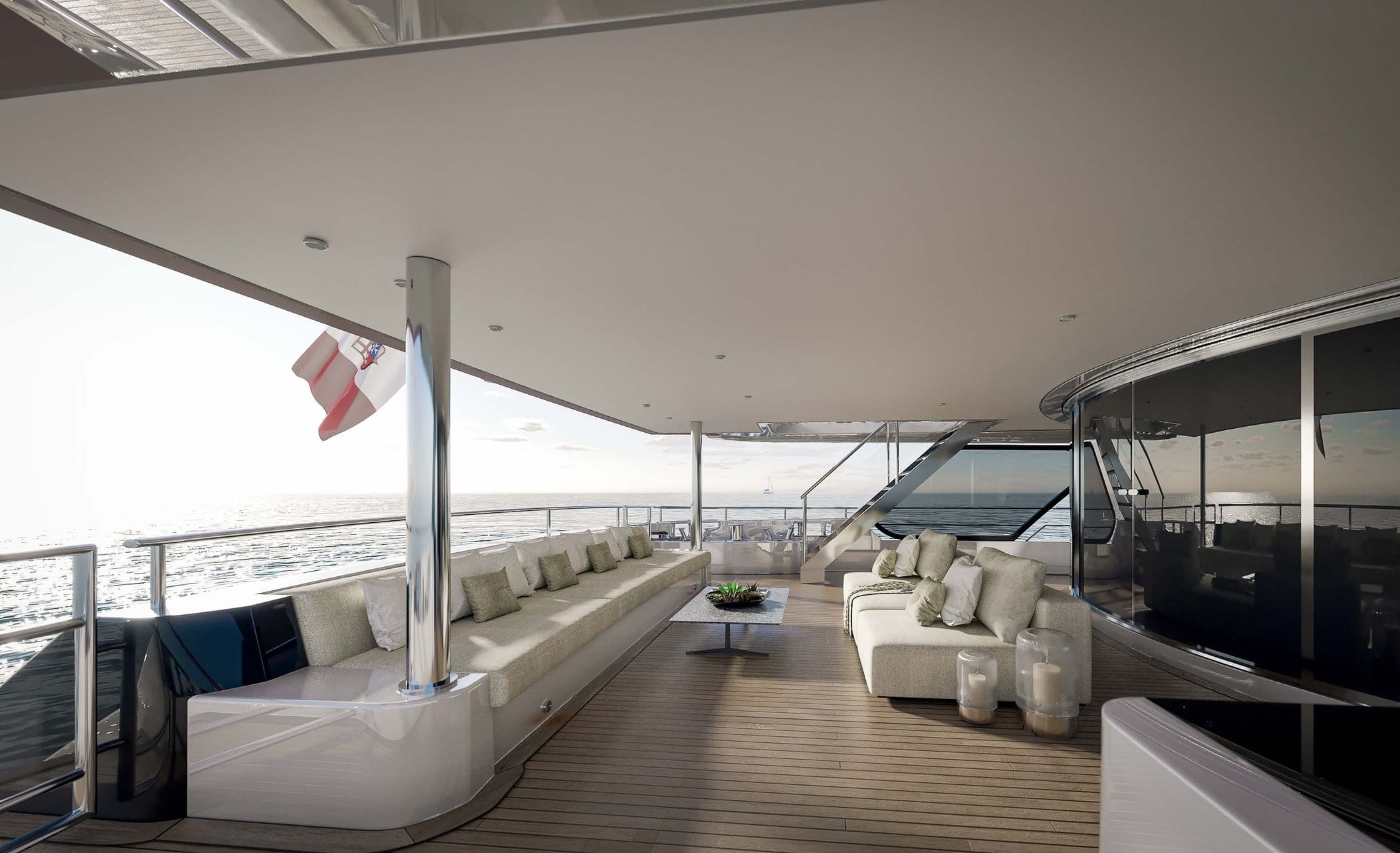 Зона для отдыха на корме главной палубы/Lounge area aft on the main deck