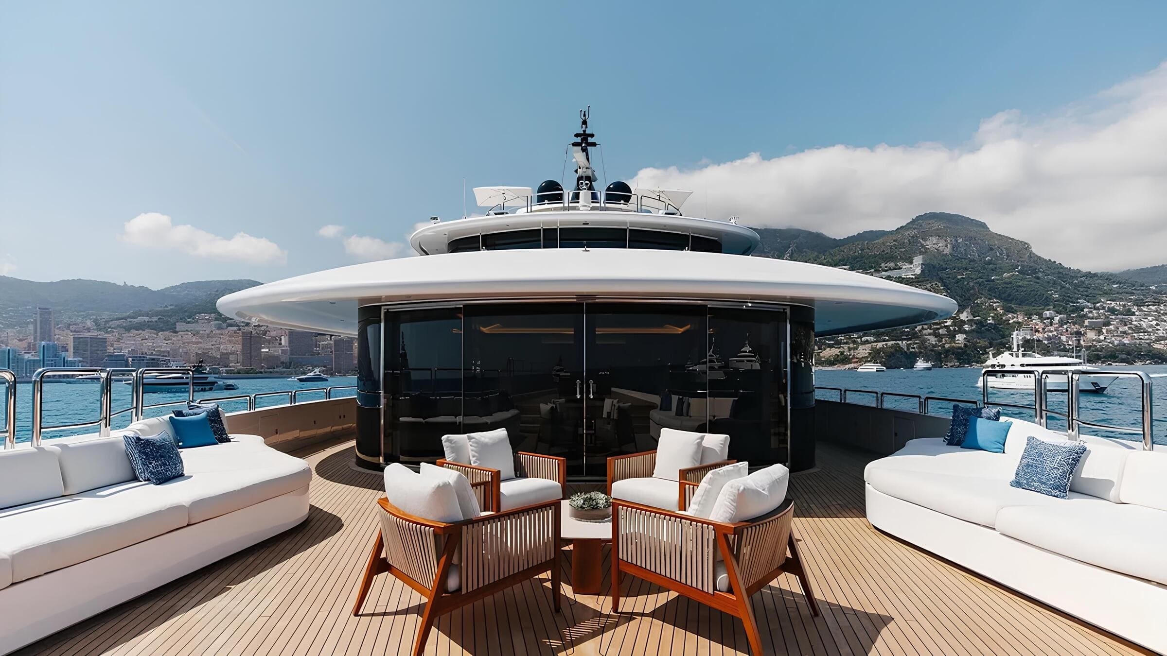 Зона отдыха в носовой части верхней палубы/Bow upper deck lounge area