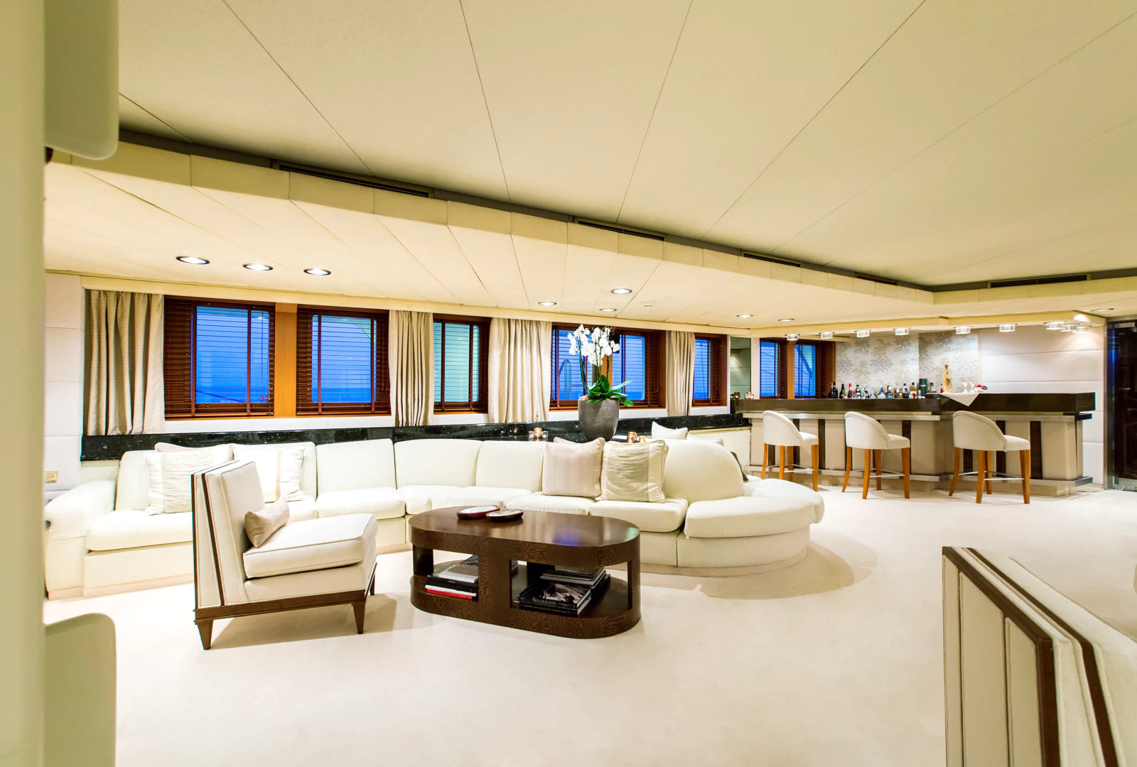 Зона отдыха в главном салоне/Main salon lounge area