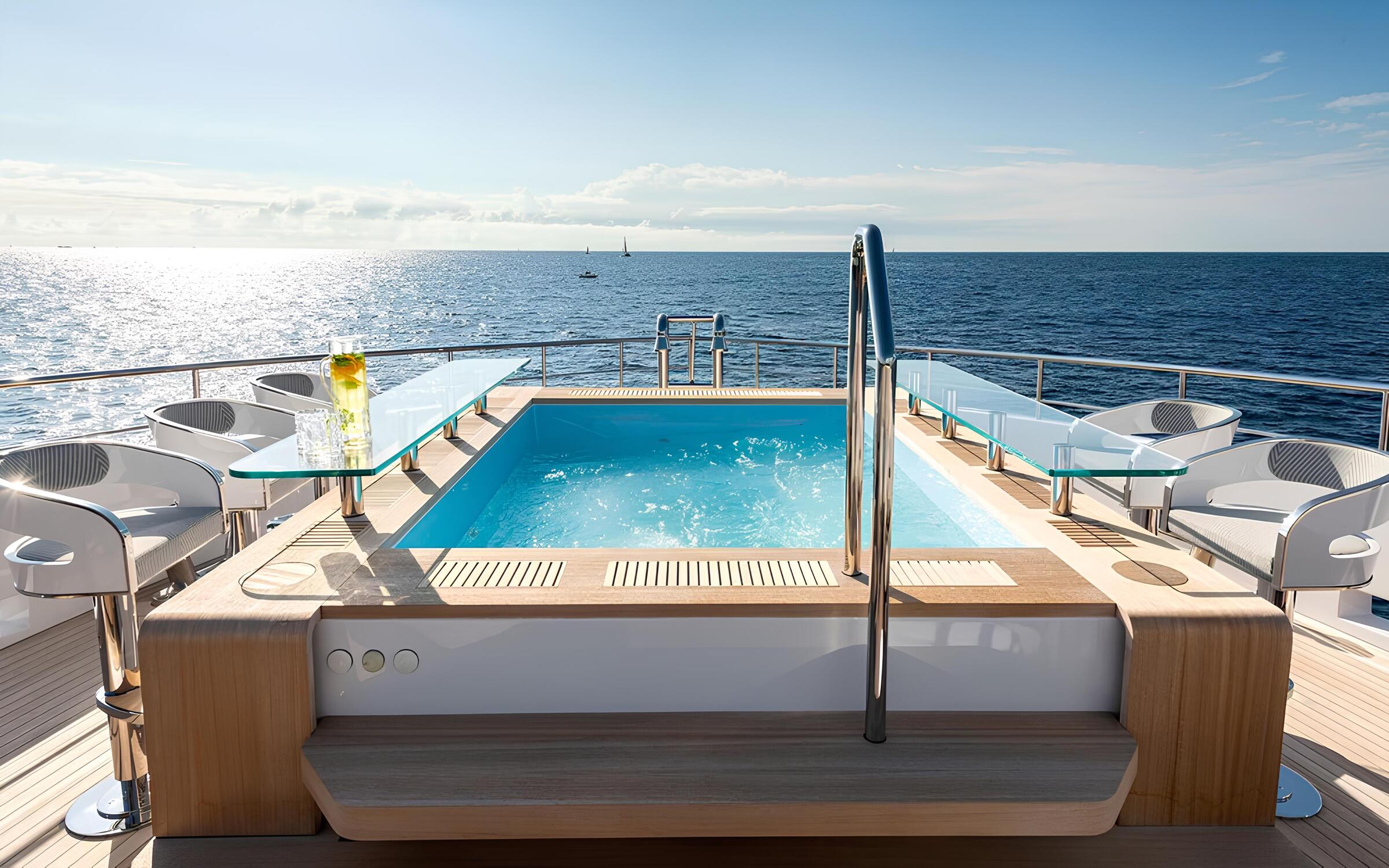 Джакузи на корме верхней палубы/Aft upper deck jacuzzi