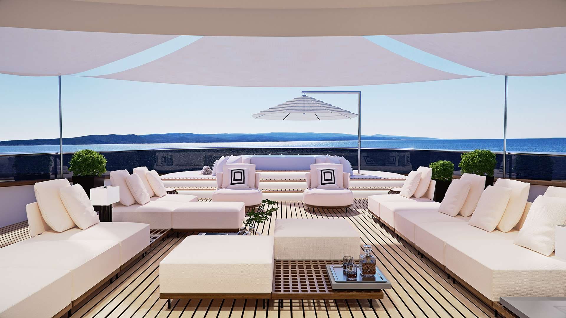 Зона для отдыха на сандеке/Lounge area on the sundeck