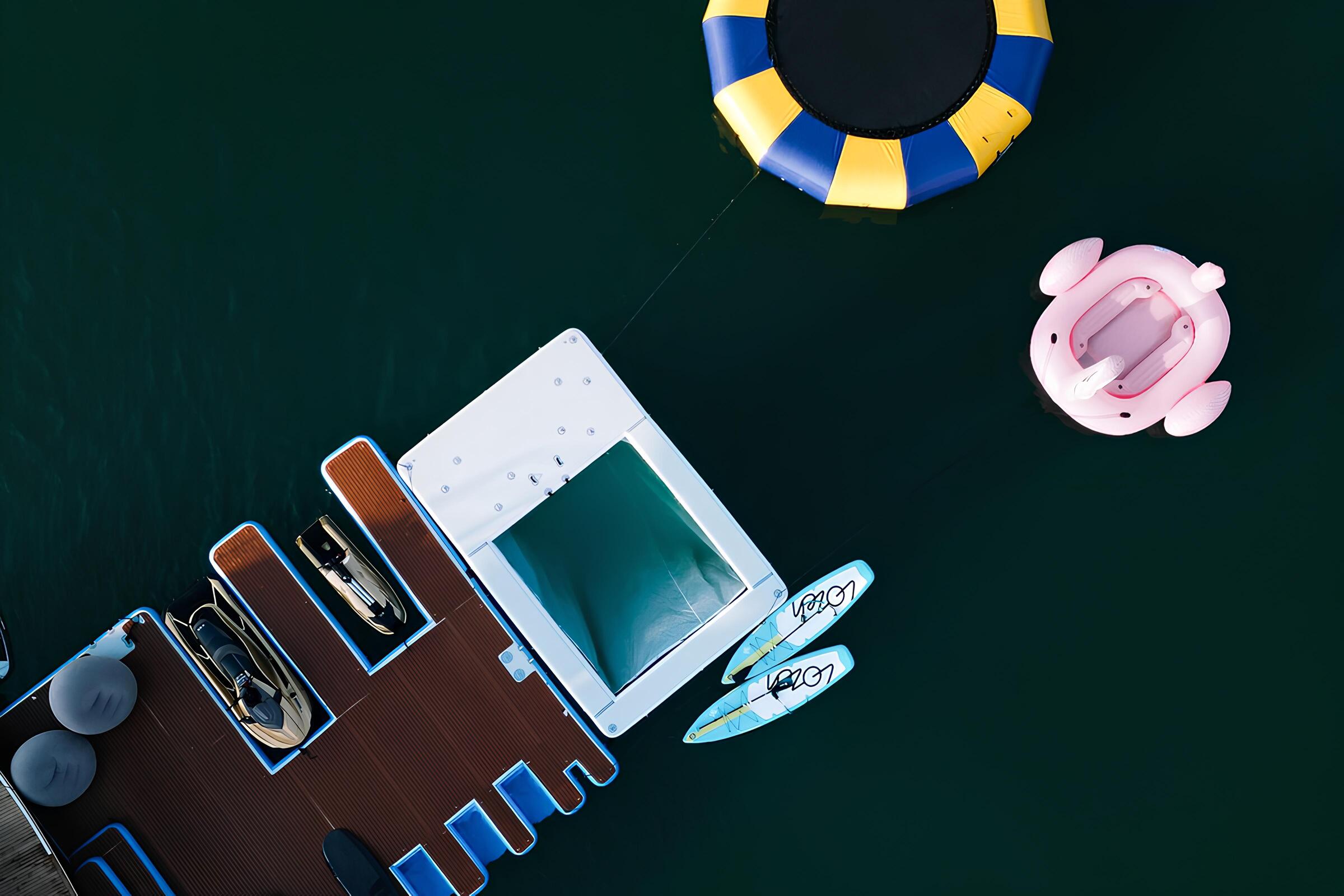 Плавательная платформа и водные игрушки/Swimming platform and water toys