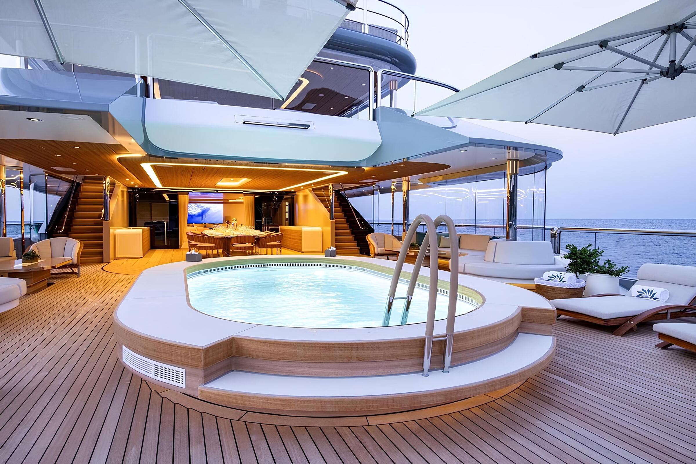 Джакузи на корме главной палубы/Aft main deck jacuzzi