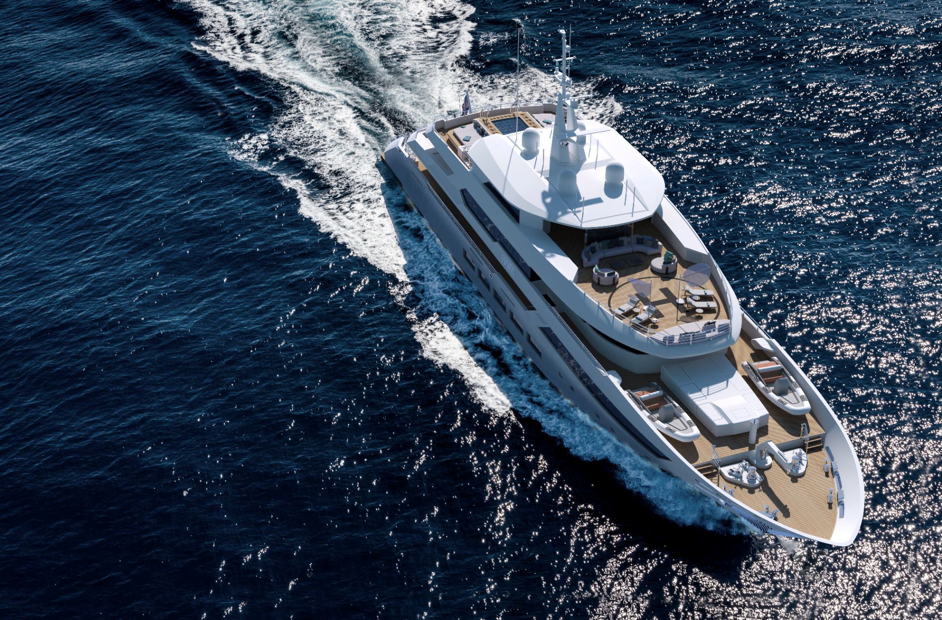 Экстерьер Aegean Yacht 66M Trideck/Exterior Aegean Yacht 66M Trideck