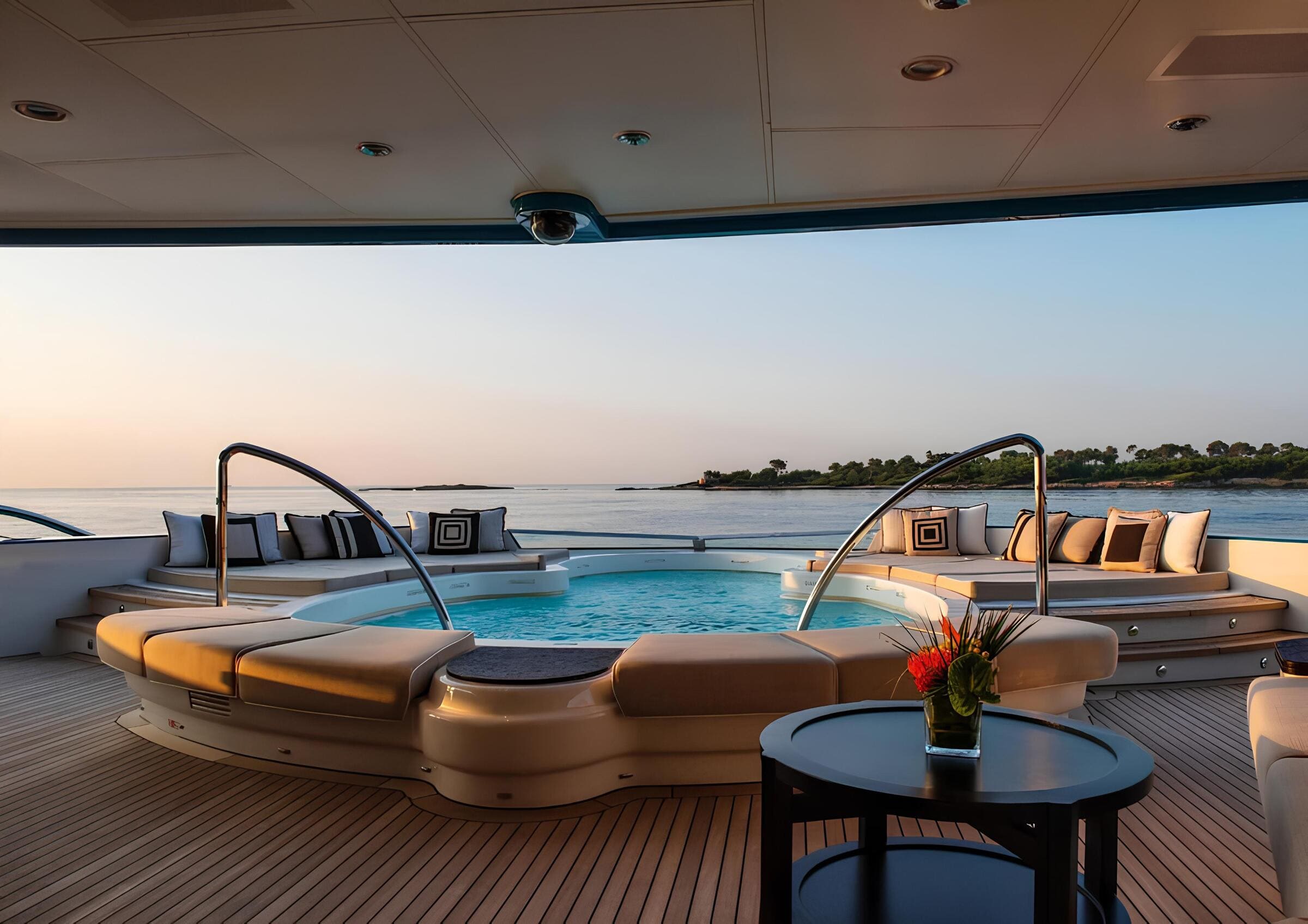 Джакузи на корме главной палубы/Aft main deck jacuzzi