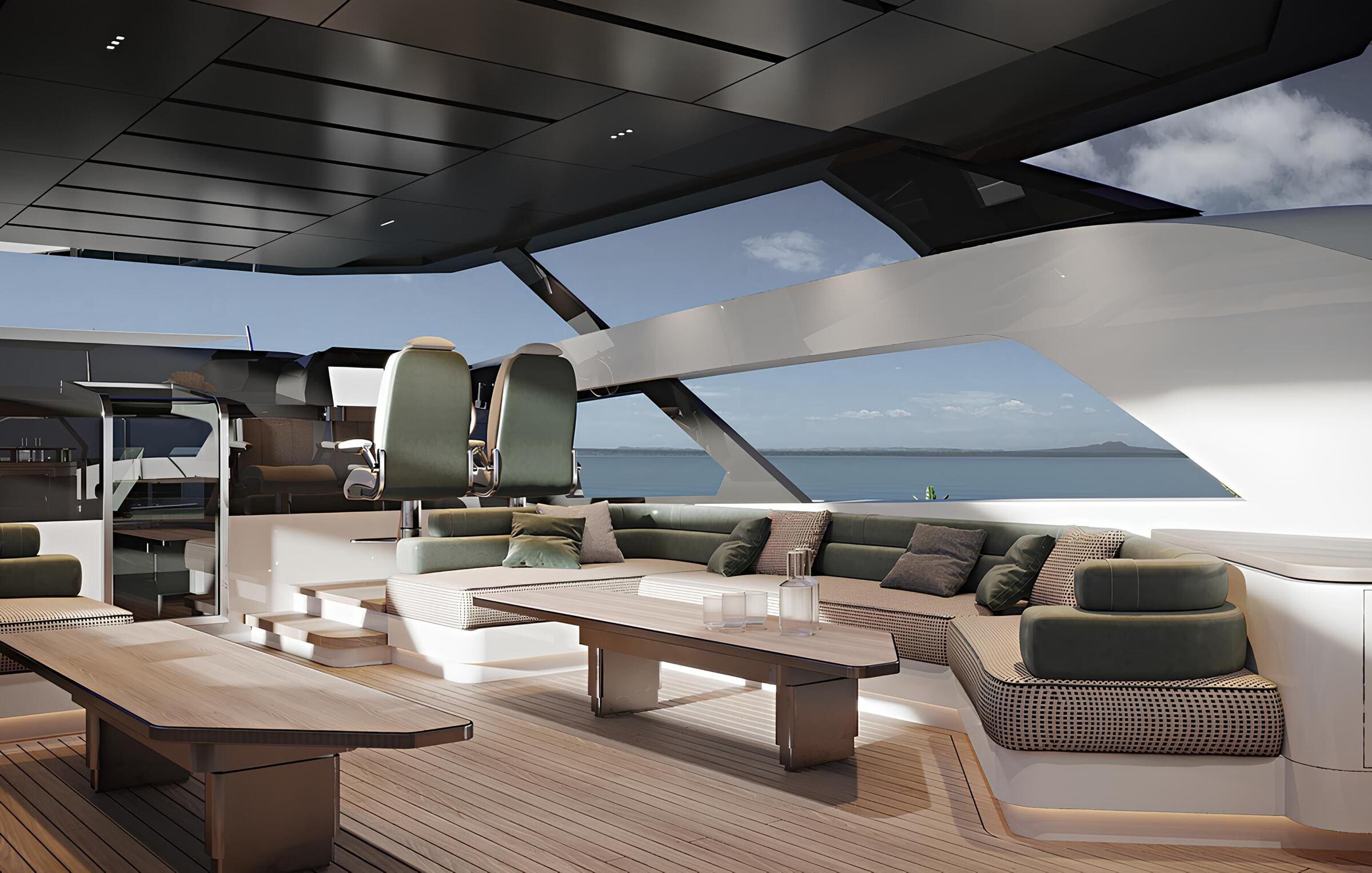 Зона отдыха на верхней палубе/Upper deck lounge area